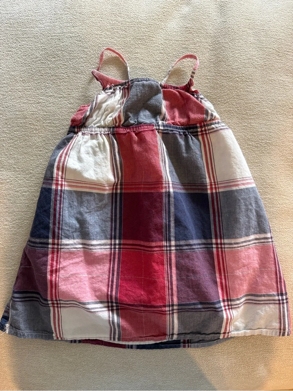 Vintage Old Navy Girls Plaid Sundress - Red, White & Blue